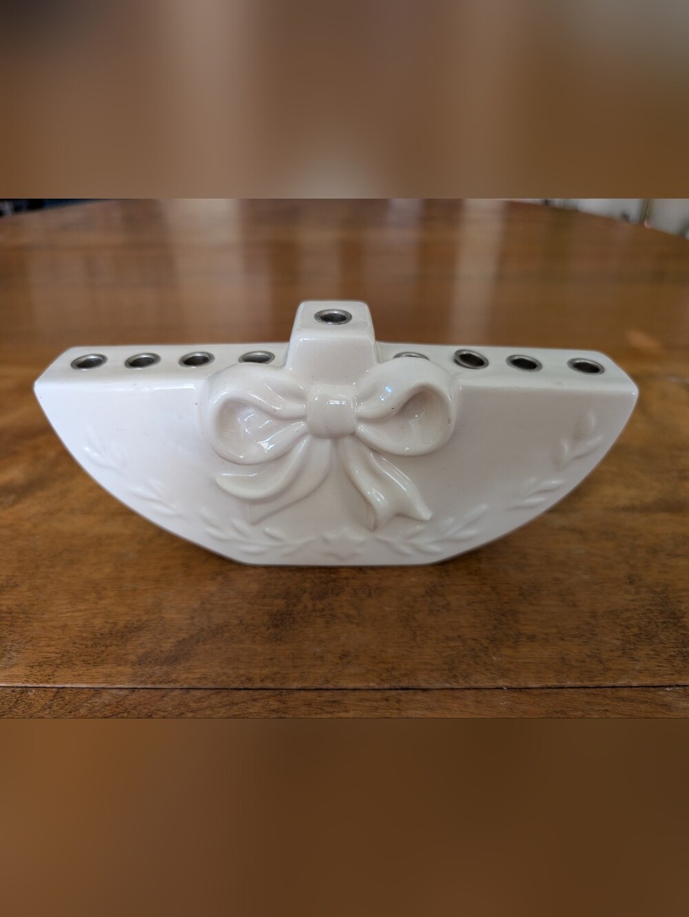 Target Menorah For Hanukkah White Bow Olive Branch Star Of David Judaica